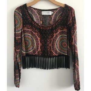 Gypsy warrior paisley fringed top